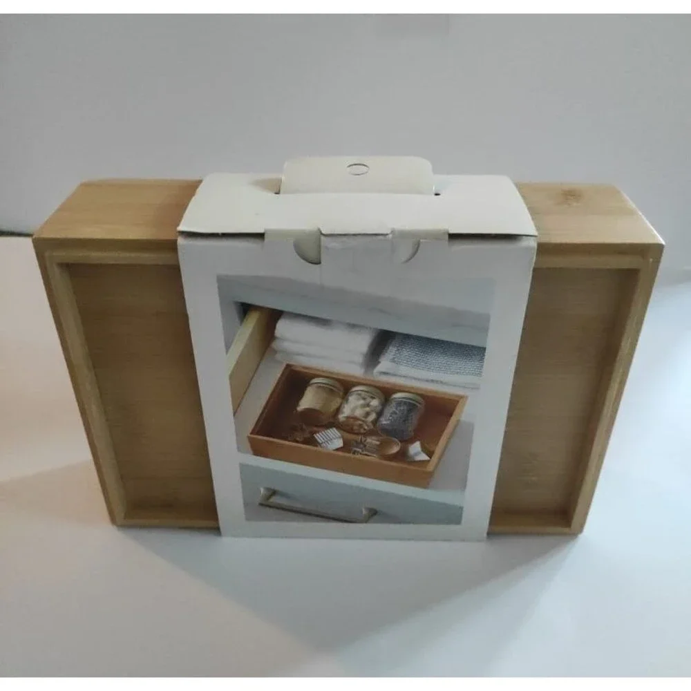 Brightroom Bamboo Drawer Organizer Set – 3 Pieces – Kitchen Bathroom Office